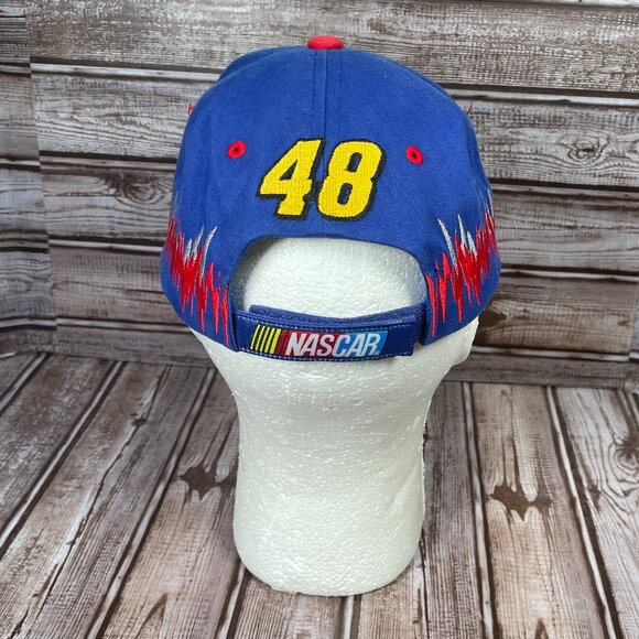 NASCAR Lowes Racing Team Jimmie Johnson 48 Adjustable Blue Red Men's Cap Hat NEW - Picture 3 of 7